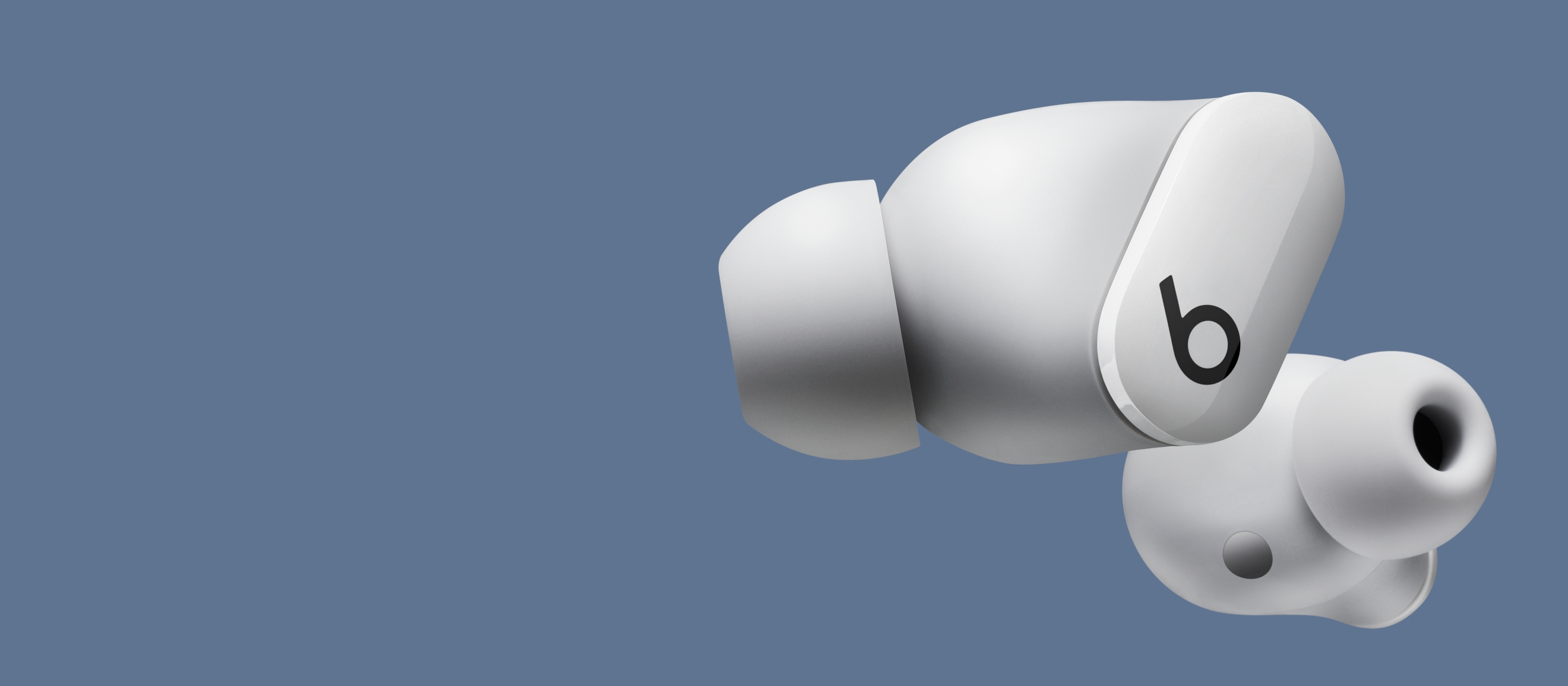 A pair of studio buds in white