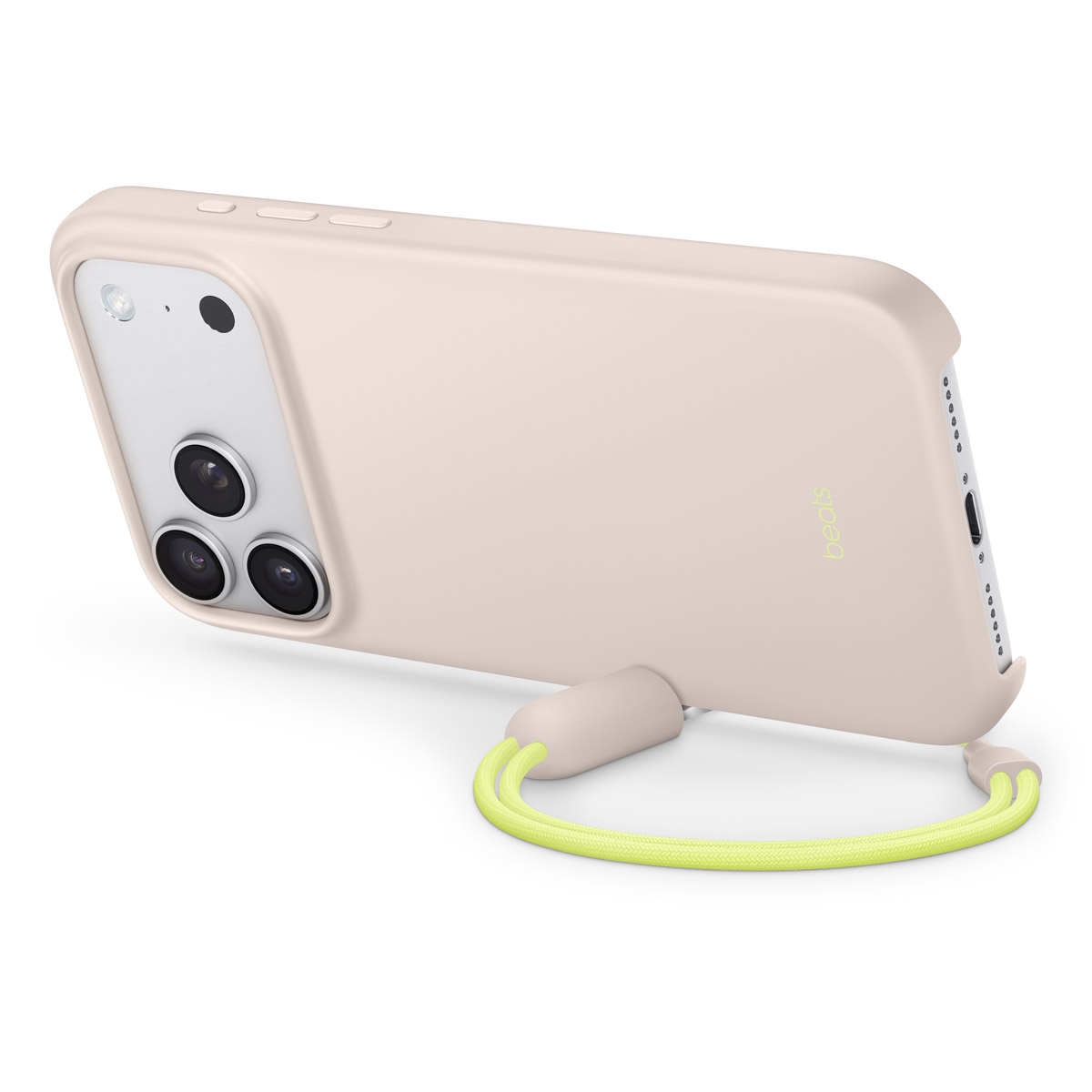 iPhone 17 Pro Max Kickstand Case in Lime Stone color.