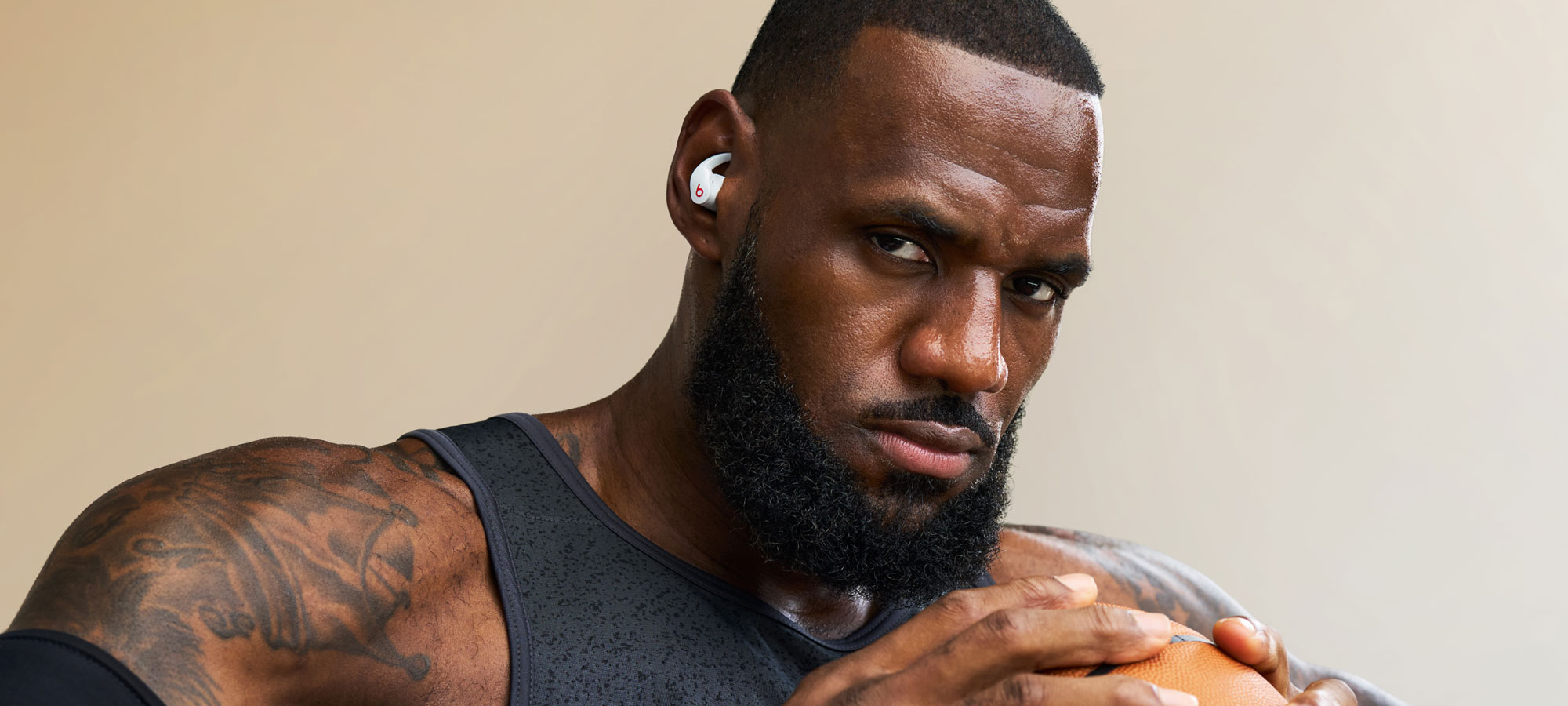 LeBron James wearing Beats Fit Pro