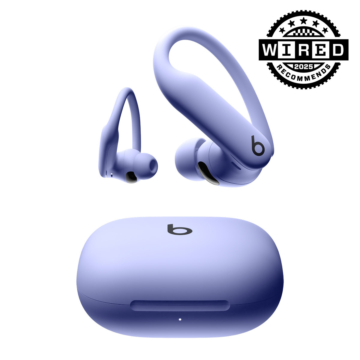 Close-up of Powerbeats Pro 2 in Hyper Purple.