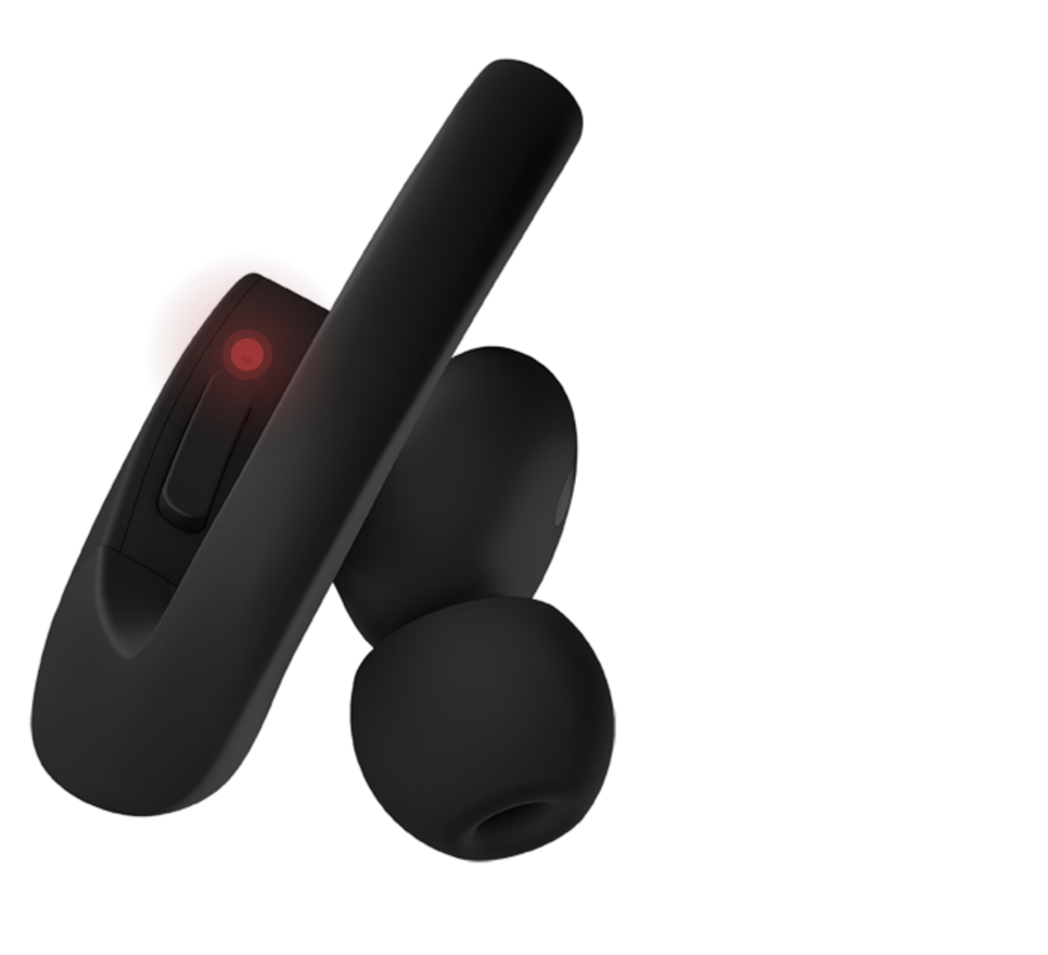 当你说“嘿 Siri”时,Powerbeats Pro 的红色传感器指示灯会亮起