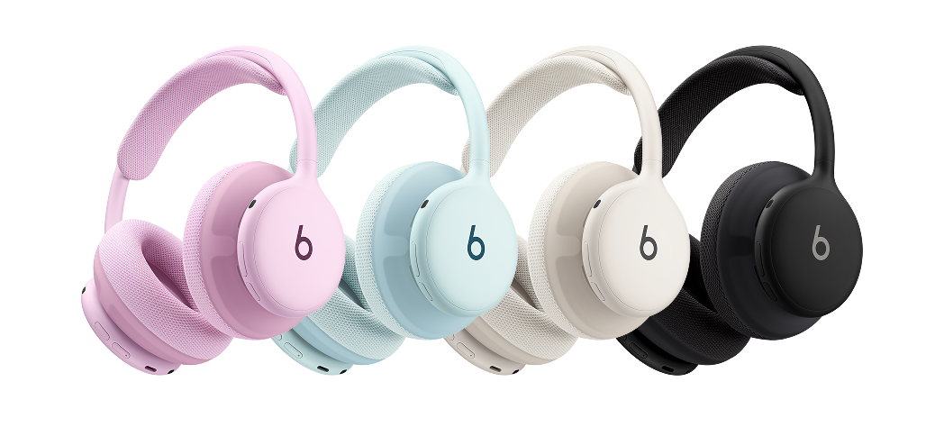粉色、晴空蓝色、云白色和黑色 Beats 360 头戴式耳机